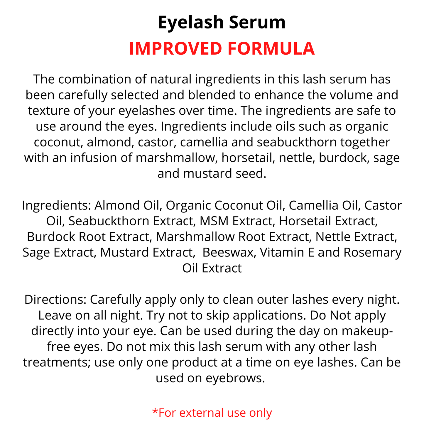 Eyelash Serum | 8ml Tube | Pre-Orders skincare R. Drew Naturals, LLC