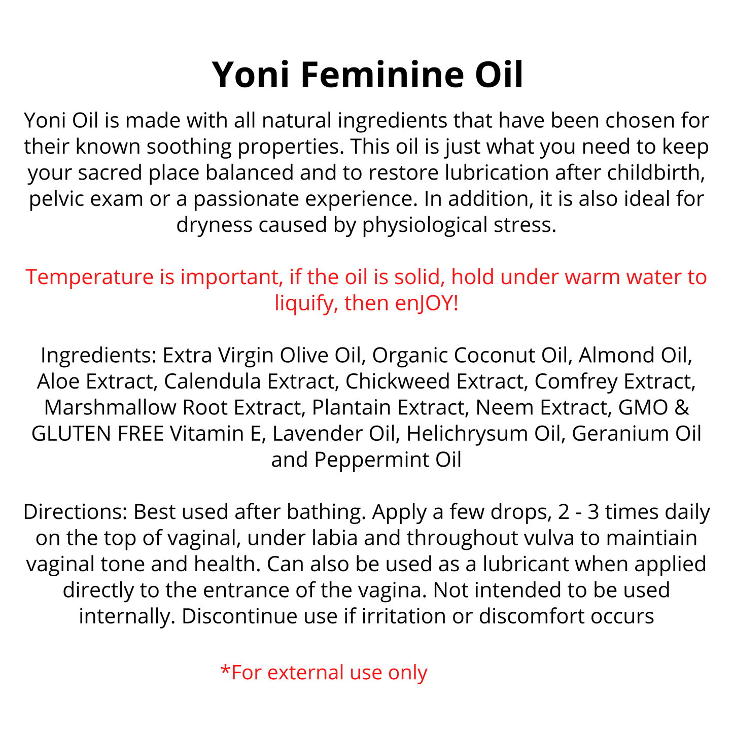 ✨Yoni Sacred Oil | 2oz | Pre-Orders Bar Soap R. Drew Naturals, LLC