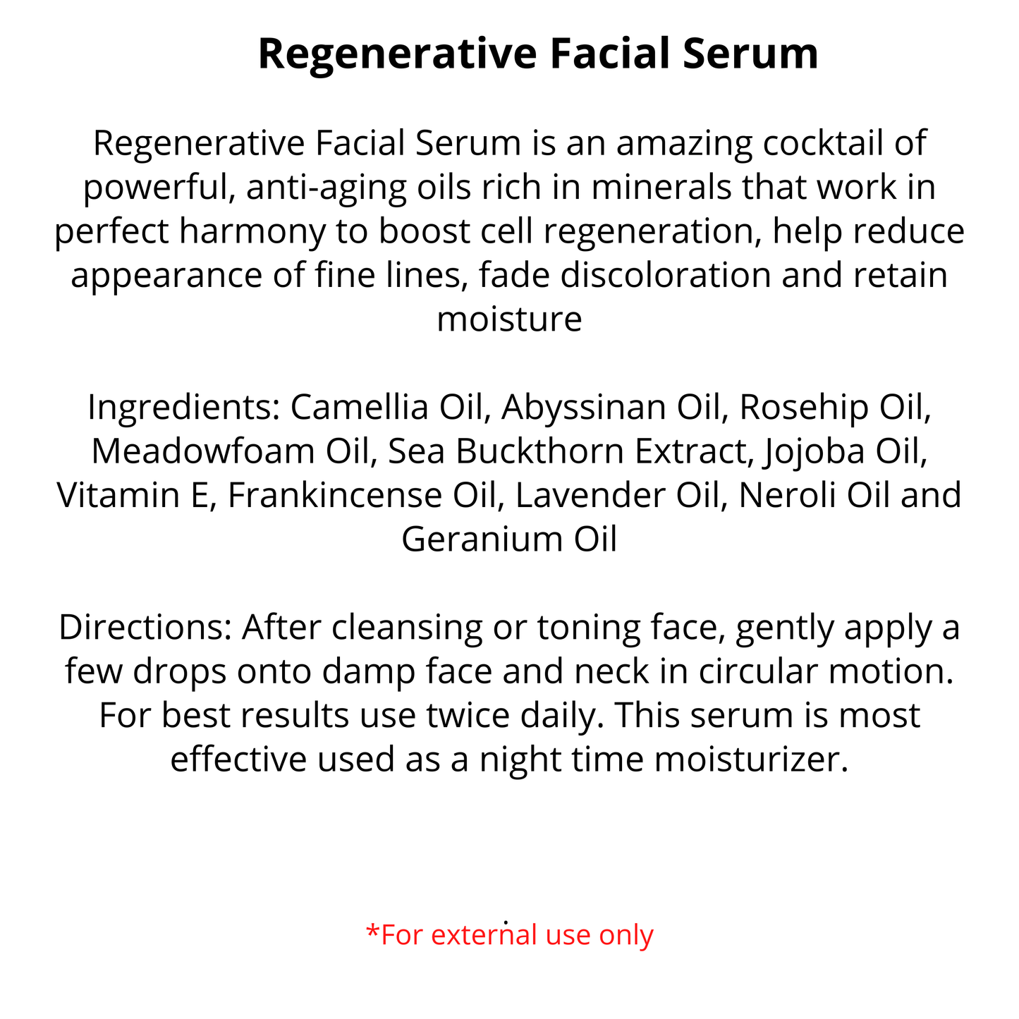 Regenerative Serum | Vegan | 1/2 oz | Pre-Orders skincare R. Drew Naturals, LLC