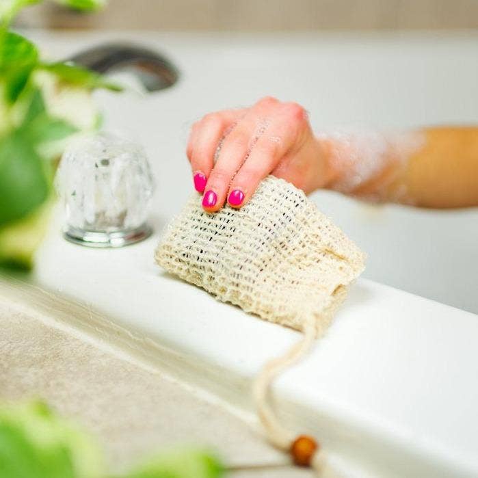 Sisal Soap Saver  | Stocking Stuffer Health & Beauty Bamboo Switch   